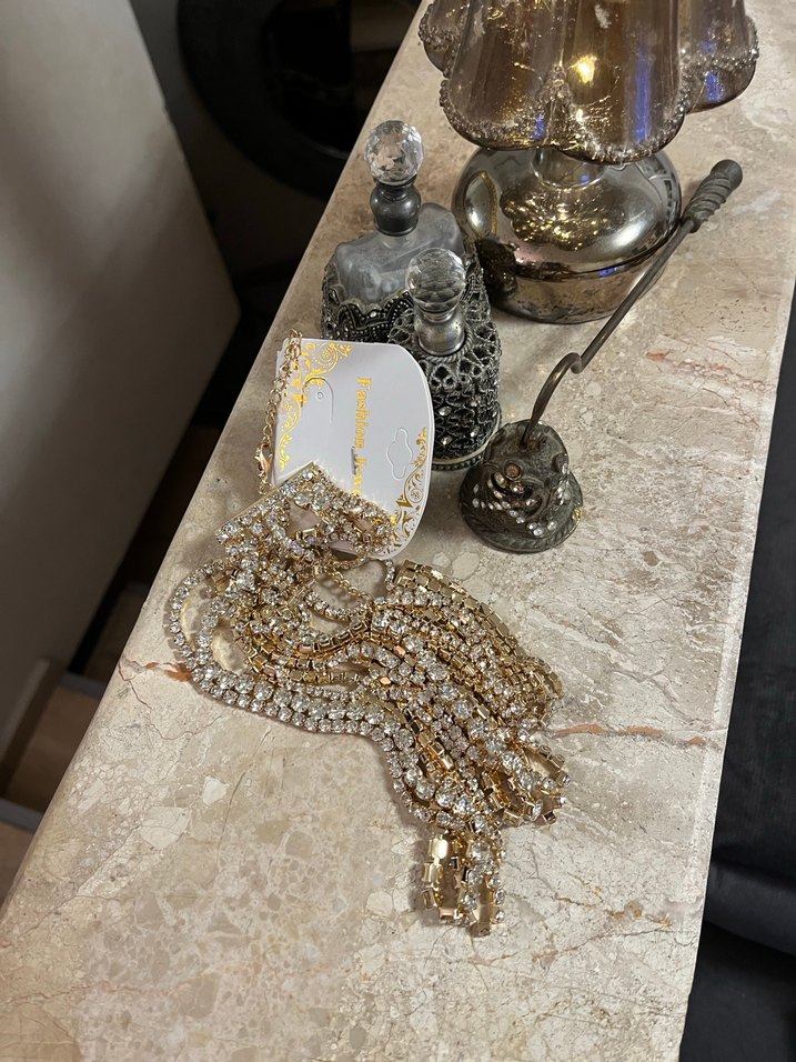 Taşlı choker rodyum kaplama Zara model - Görsel 3