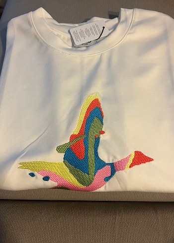 Renkli Baskılı Pamuklu Kadın Tişört - Görsel 5