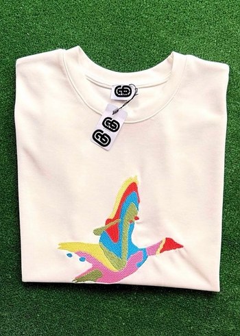 Renkli Baskılı Pamuklu Kadın Tişört - Görsel 3