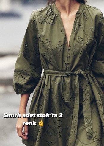 Nakışlı Kemerli  Kadın Elbise - Görsel 5