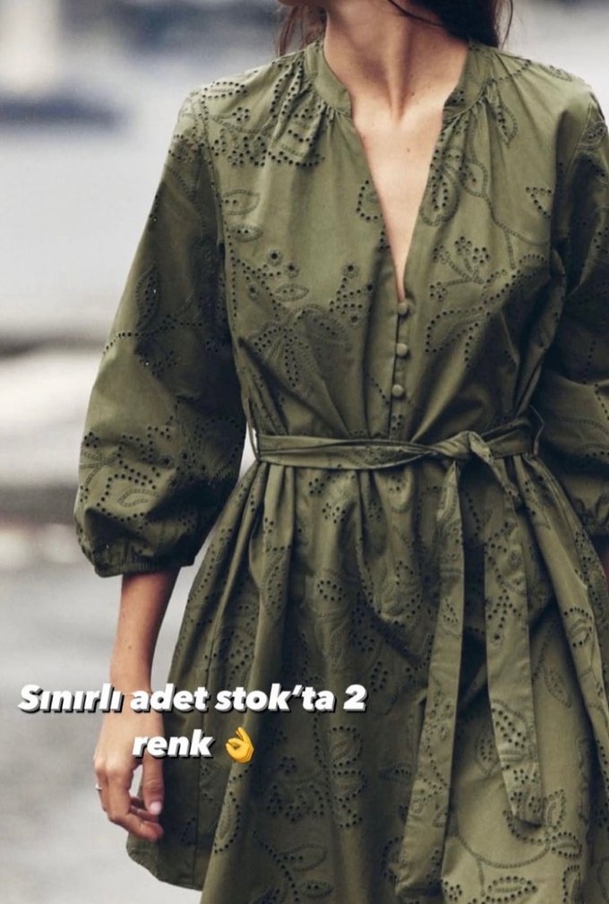 Nakışlı Kemerli  Kadın Elbise - Görsel 5