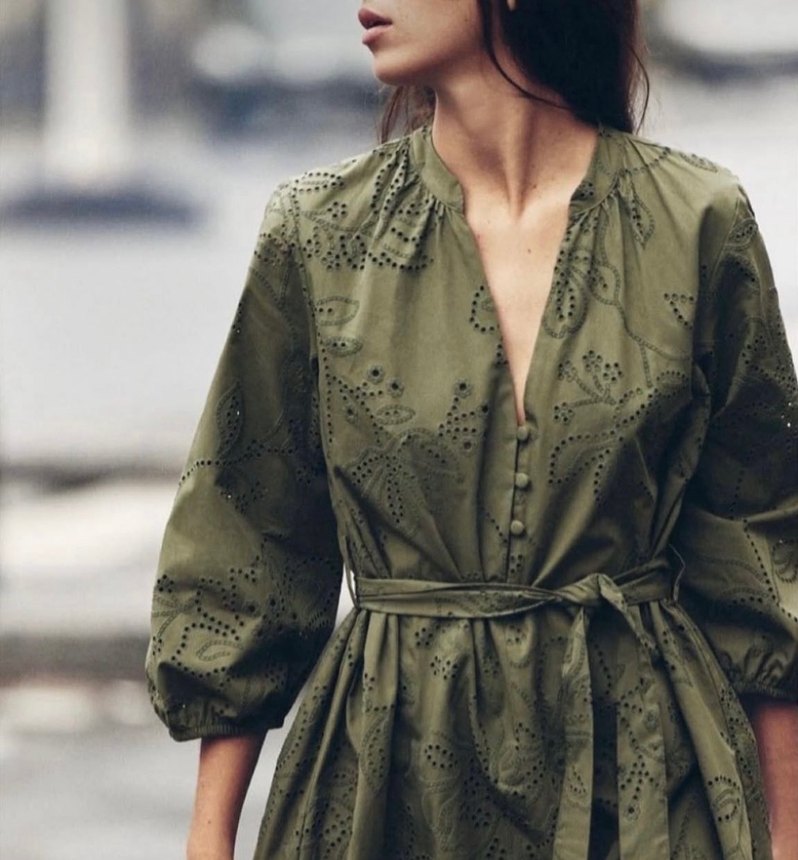 Nakışlı Kemerli  Kadın Elbise - Görsel 4