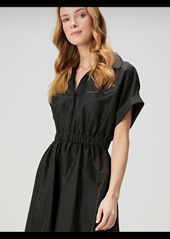 Kemerli Siyah Mini  Günlük Elbise - Görsel 2