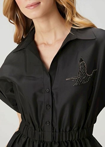 Kemerli Siyah Mini  Günlük Elbise - Görsel 6