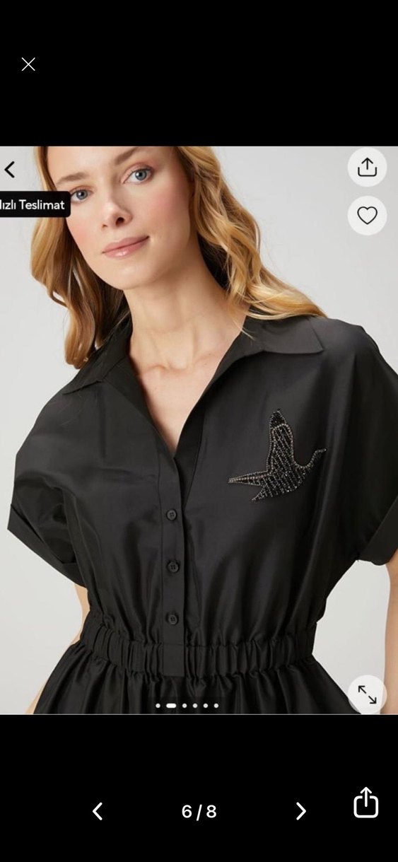 Kemerli Siyah Mini  Günlük Elbise - Görsel 3