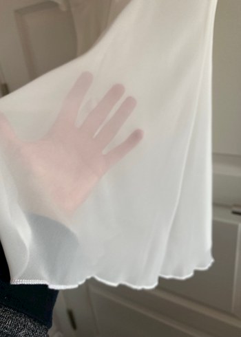 s Beden beyaz Renk Beyaz şifon ip askılı mezuniyet elbisesi