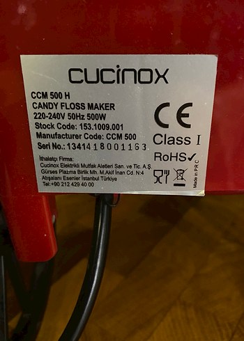 Cucinox Kırmızı Karnaval Pamuk Şeker Makinesi - Görsel 5