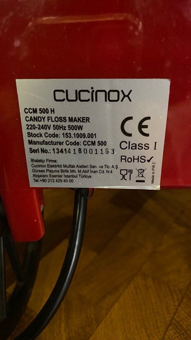 Cucinox Kırmızı Karnaval Pamuk Şeker Makinesi - Görsel 5