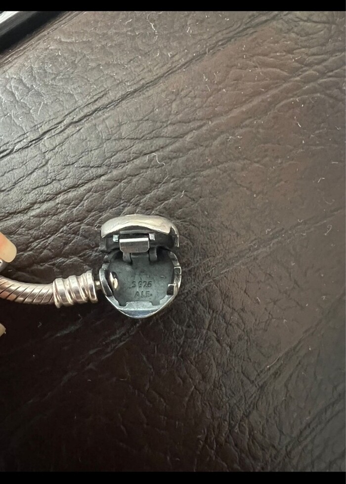 Pandora kalp klipsli gümüş bileklik 17 cm - Görsel 3