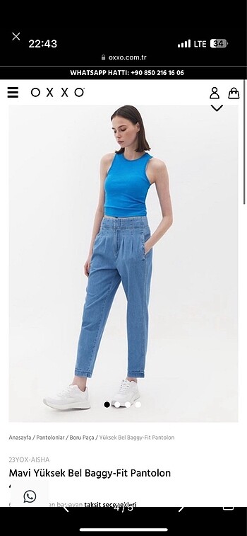 Oxxo yüksek bel boru paça pantolon - Görsel 4