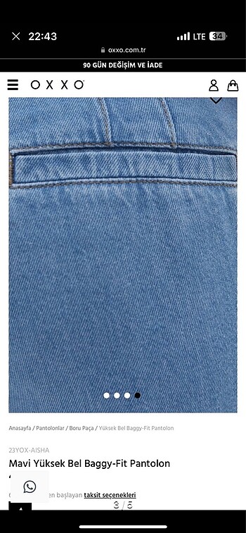 Oxxo yüksek bel boru paça pantolon - Görsel 3