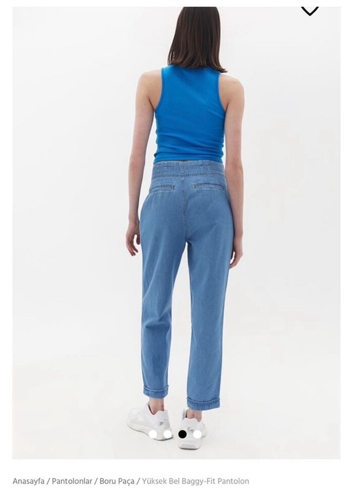 Oxxo yüksek bel boru paça pantolon - Görsel 2