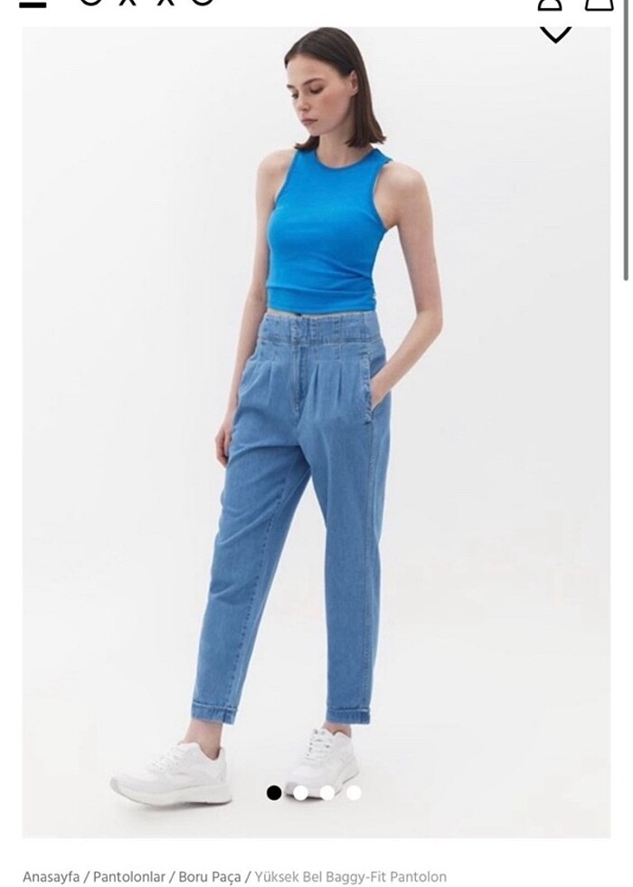 Oxxo yüksek bel boru paça pantolon - Görsel 4