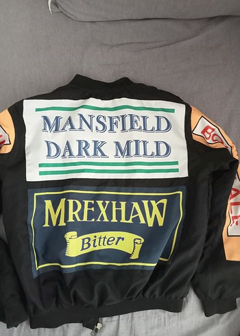 Kadın Siyah Baskılı Biker Bomber Ceket