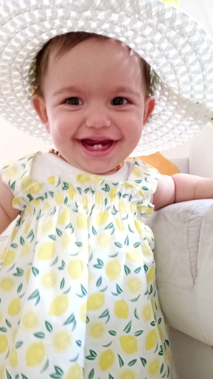 Sarı Baskılı Fırfırlı Bebek Elbisesi - Görsel 2