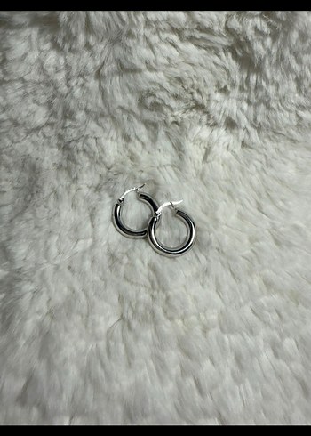 Gümüş renk halka küpe - Görsel 2