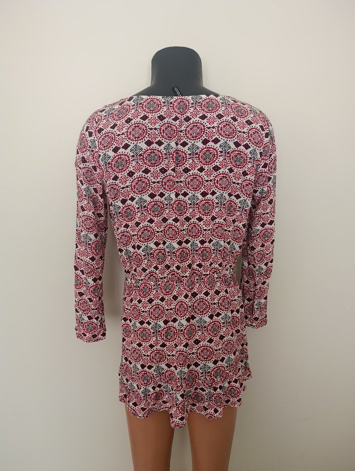 Pembe Bohem V Yaka Mini Elbise - Görsel 3