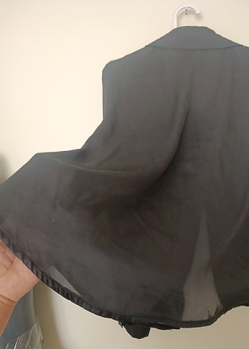 Siyah Düğmeli Uzun Kollu Kadın Gömlek - Görsel 4