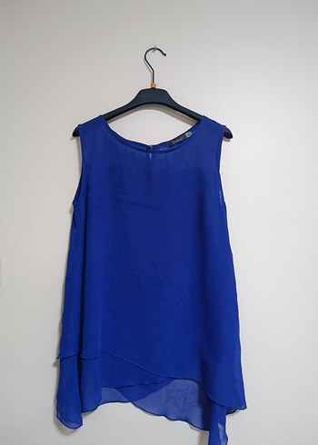 Mavi Kolsuz Mini Bluz - Görsel 2