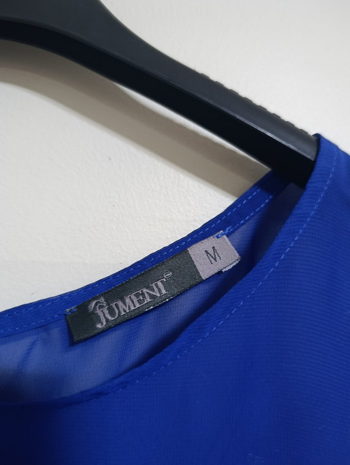 Mavi Kolsuz Mini Bluz - Görsel 5