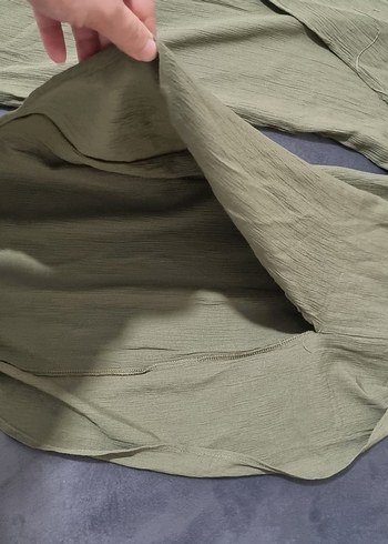 yeşil Keten Salaş Kadın Pantolon - Görsel 2