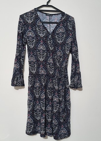 Kadın Lacivert Bohem Midi Elbise - Görsel 5