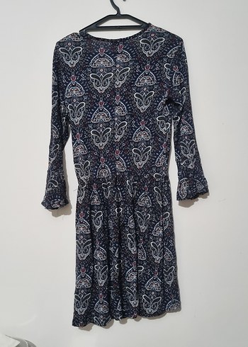 Kadın Lacivert Bohem Midi Elbise - Görsel 8