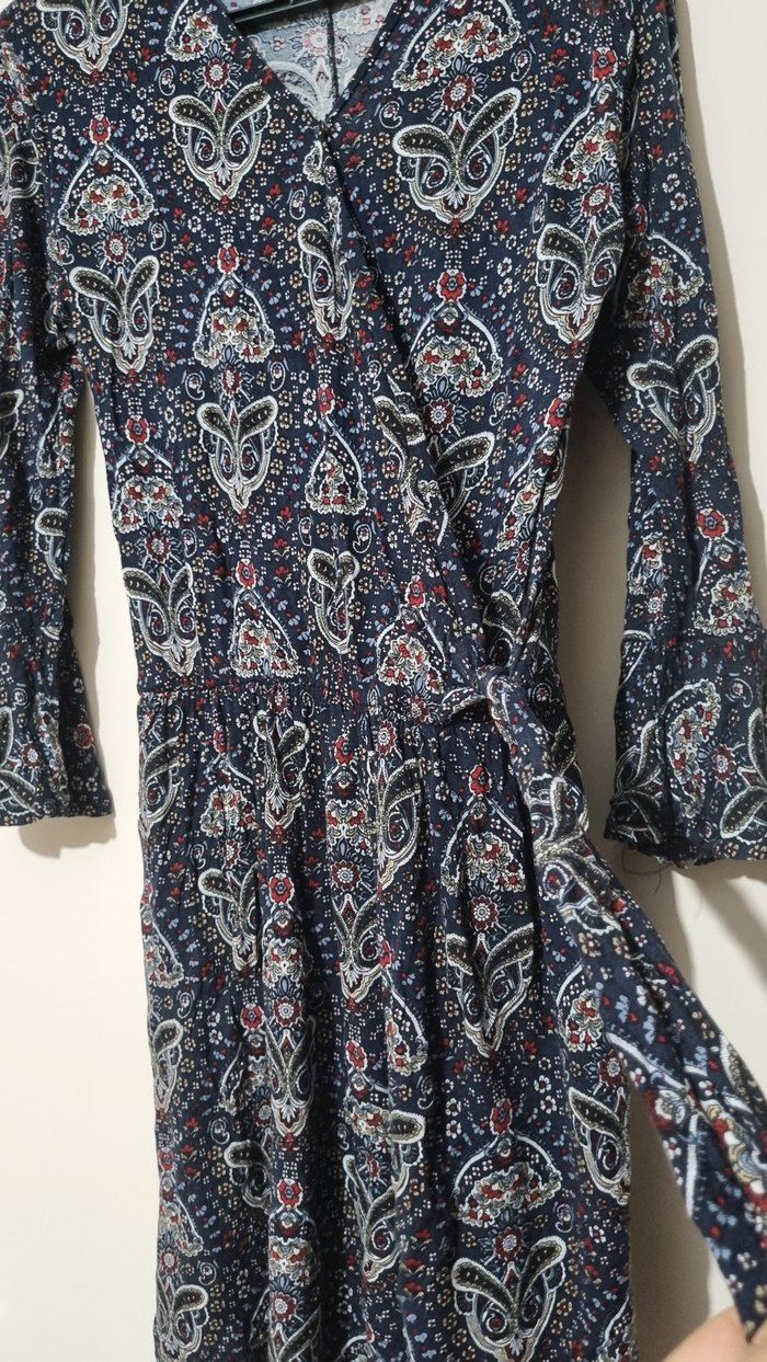 Kadın Lacivert Bohem Midi Elbise - Görsel 2