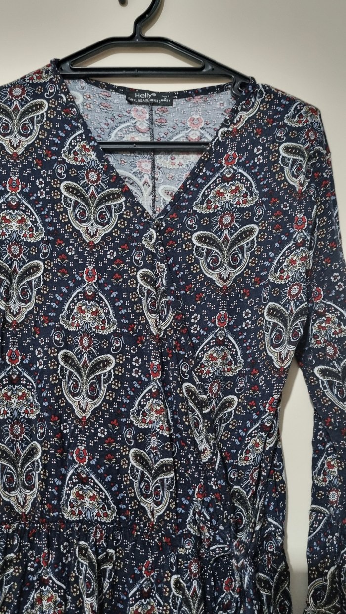 Kadın Lacivert Bohem Midi Elbise - Görsel 4