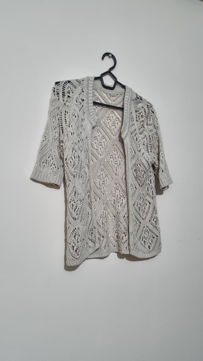 Diger Gri Örgü Kadın Hırka - Görsel 2