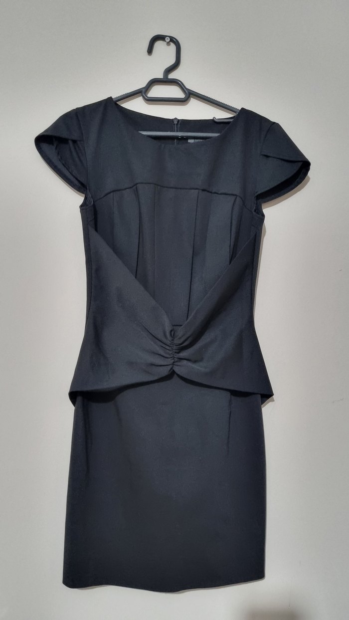 Siyah Klasik Ofis Elbisesi - Görsel 3