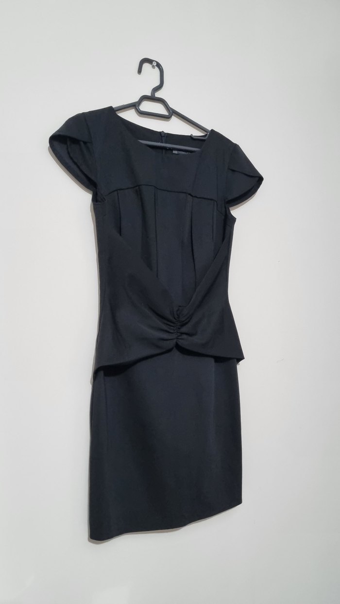 Siyah Klasik Ofis Elbisesi - Görsel 2