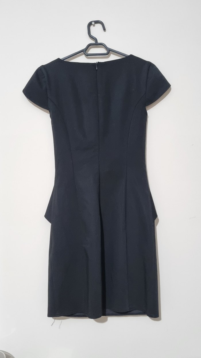 Siyah Klasik Ofis Elbisesi - Görsel 4