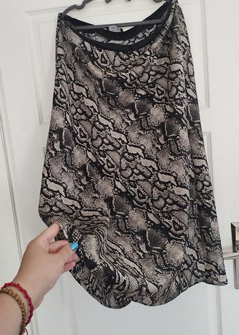 LC Waikiki Yılan Desenli Midi Etek