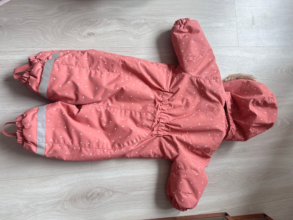 Pembe Fermuarlı Bebek Kız astronot Tulum mont - Görsel 2