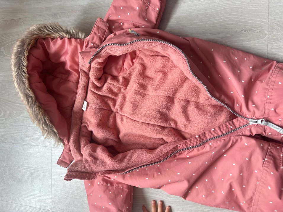 Pembe Fermuarlı Bebek Kız astronot Tulum mont - Görsel 5