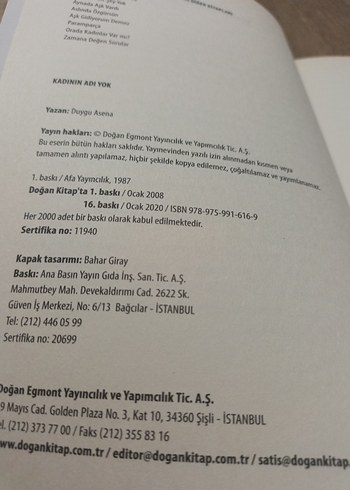 Kadının Adı Yok - Duygu Asena - Görsel 4