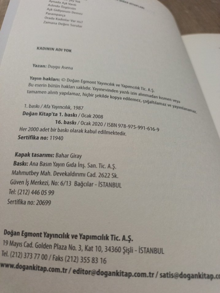 Kadının Adı Yok - Duygu Asena - Görsel 4