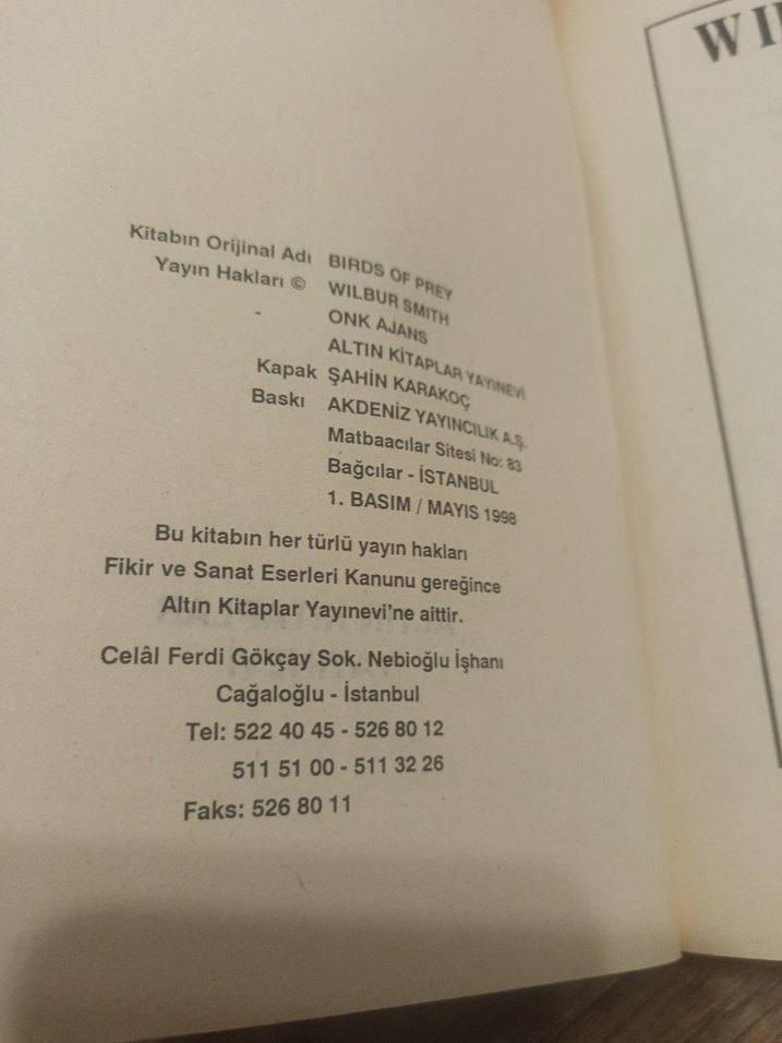 Wilbur Smith - Yırtıcı Kuş Romanı - Görsel 3