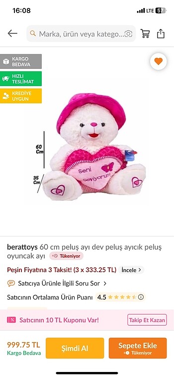 Diğer Peluş ayıcık