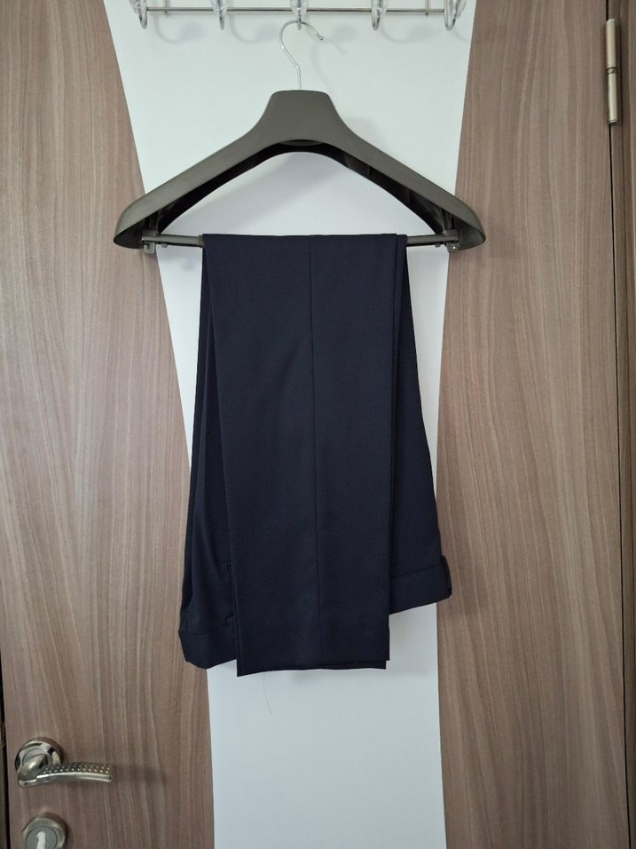 Erkek Lacivert Baskılı Regular Fit Takım Elbise - Görsel 4