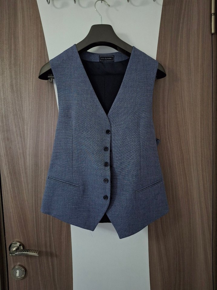 Erkek Lacivert Baskılı Regular Fit Takım Elbise - Görsel 3