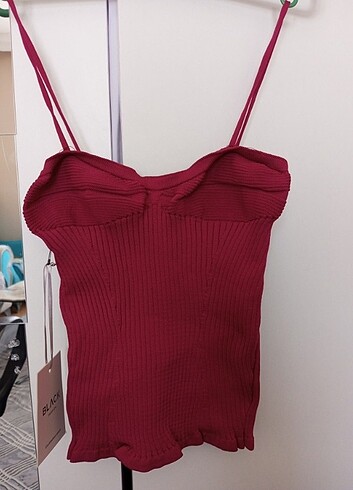 Askılı triko crop