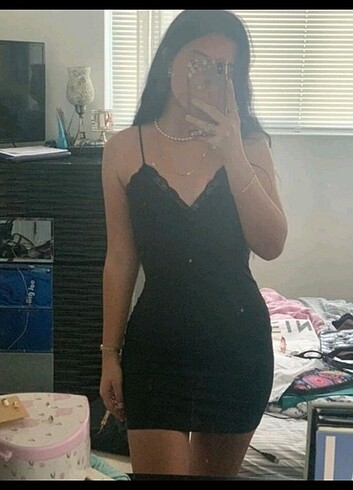 xs Beden siyah mini elbise