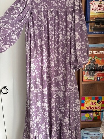 40 Beden mor Renk Tesettür şifon elbise