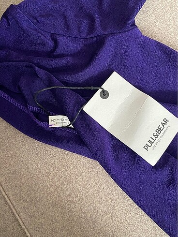 xs Beden Pull and bear mor elbise