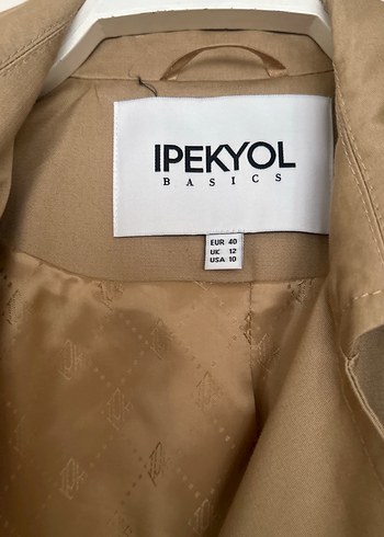 l Beden camel Renk Bej Midi Kadın Trençkot, Düğmeli, Normal Kesim