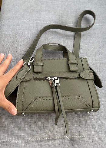 Zara Kemer Detaylı Kadın Deri Çanta - Haki