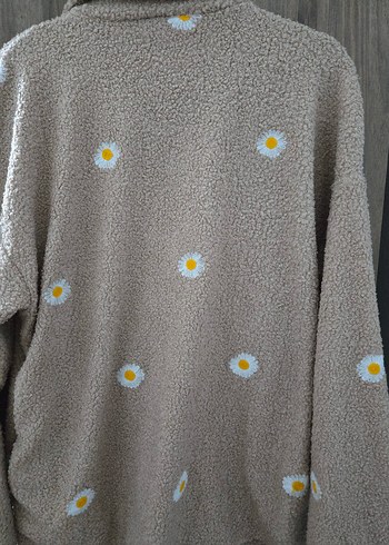 Nakışlı Fermuarlı Bej Kadın Ceket - Görsel 4