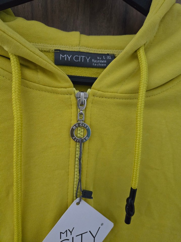 Sarı Fermuarlı Kadın Sweatshirt - Görsel 2